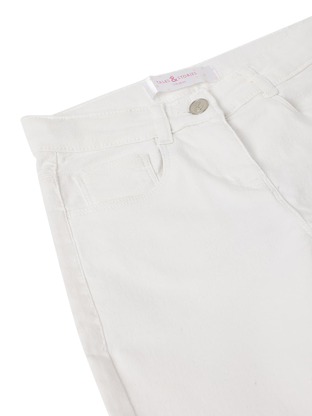 TALES & STORIES Girls Slim Fit Mid-Rise Clean Look Stretchable Denim Jeans