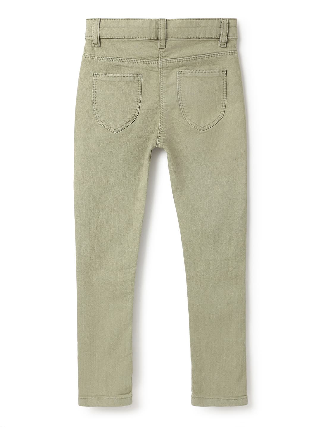TALES & STORIES Girls Olive Green Slim Fit Mid-Rise Clean Look Stretchable Denim Jeans