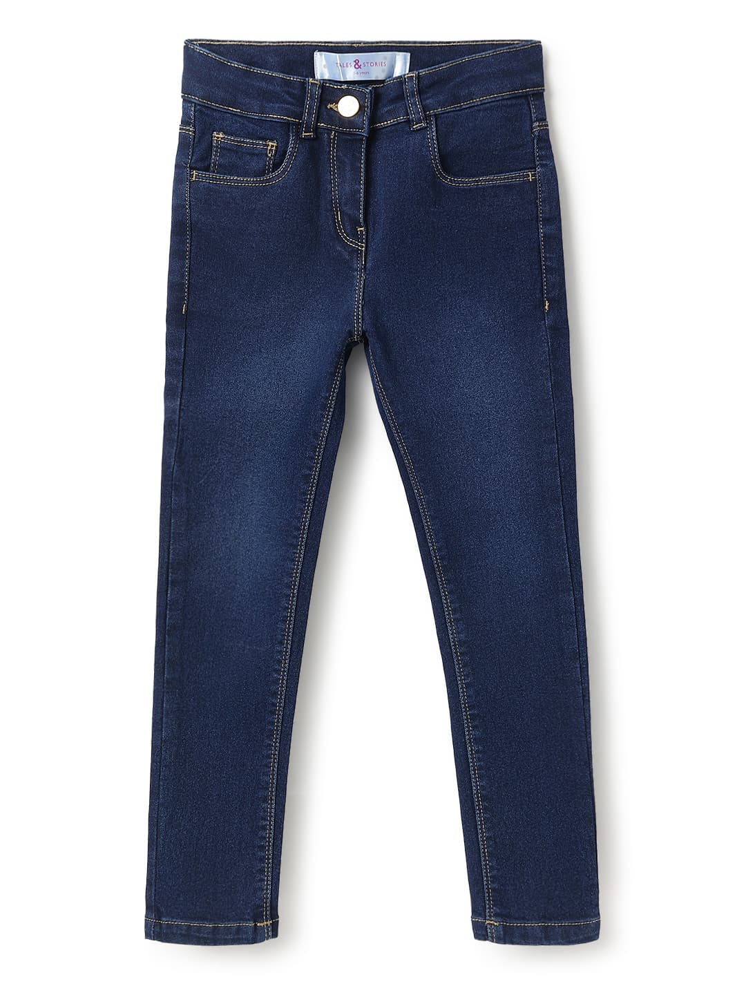 TALES & STORIES Girls Slim Fit Washed Stretchable Denim Jeans