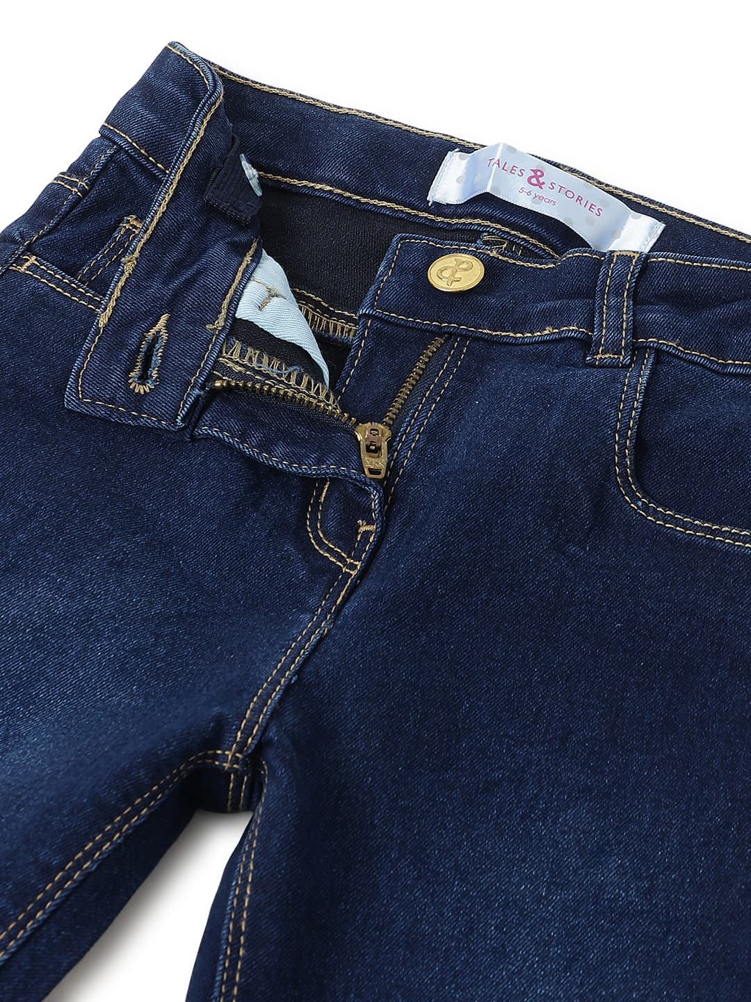 TALES & STORIES Girls Slim Fit Washed Stretchable Denim Jeans