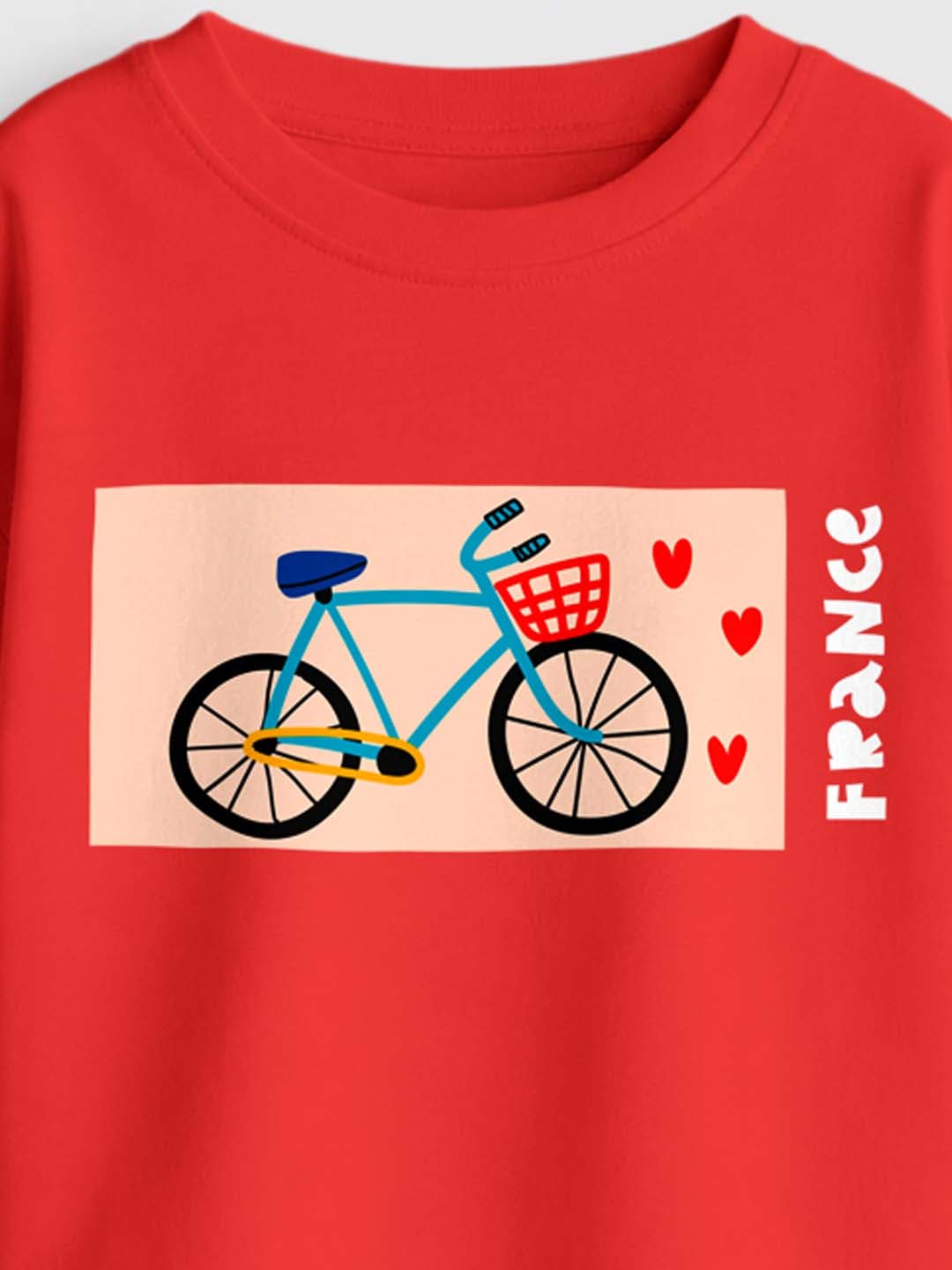 Girls CycleFrance Red Tshirt 3YR
