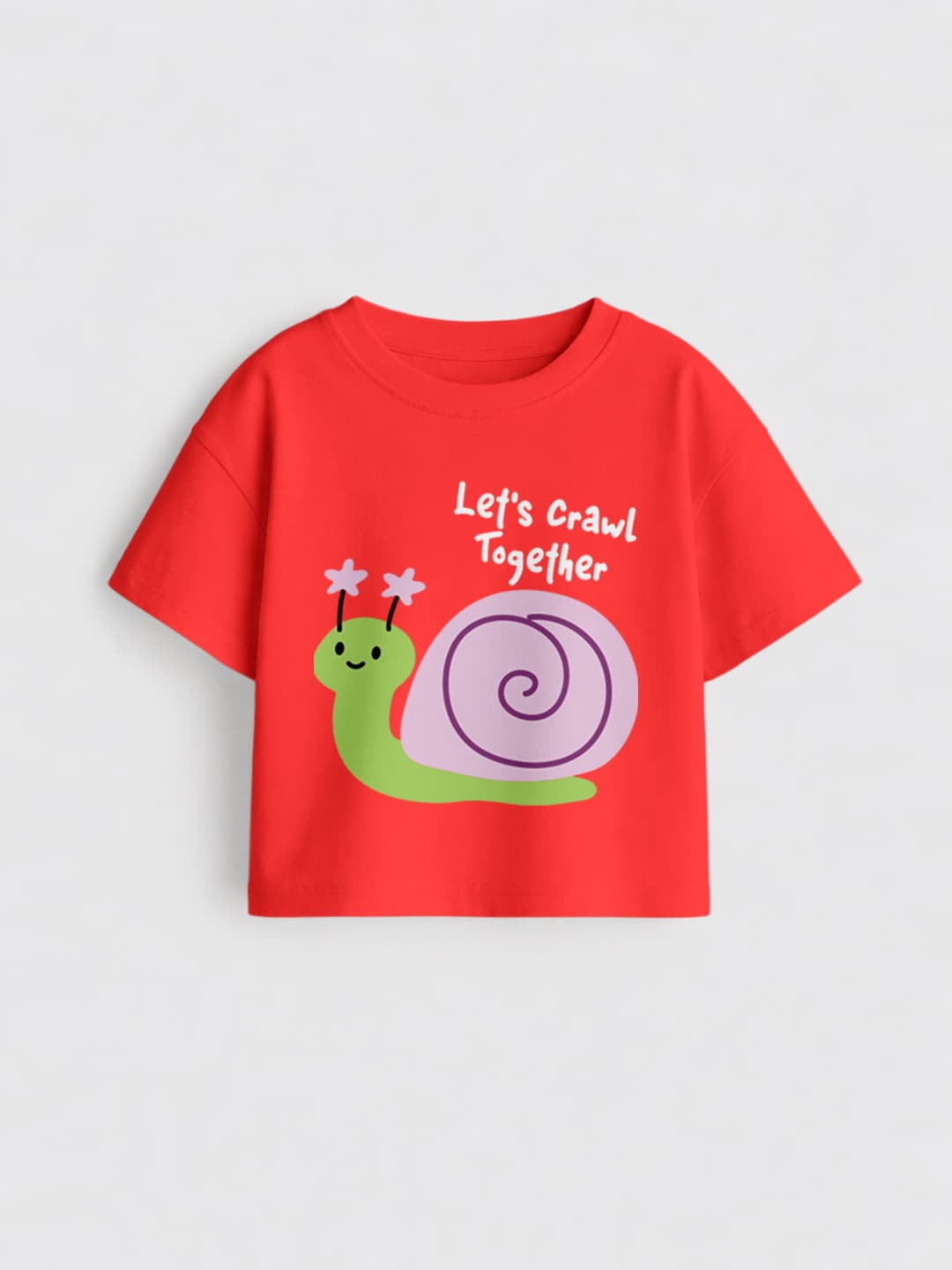 Girls LetsCrawlTogether Red Tshirt 3YR