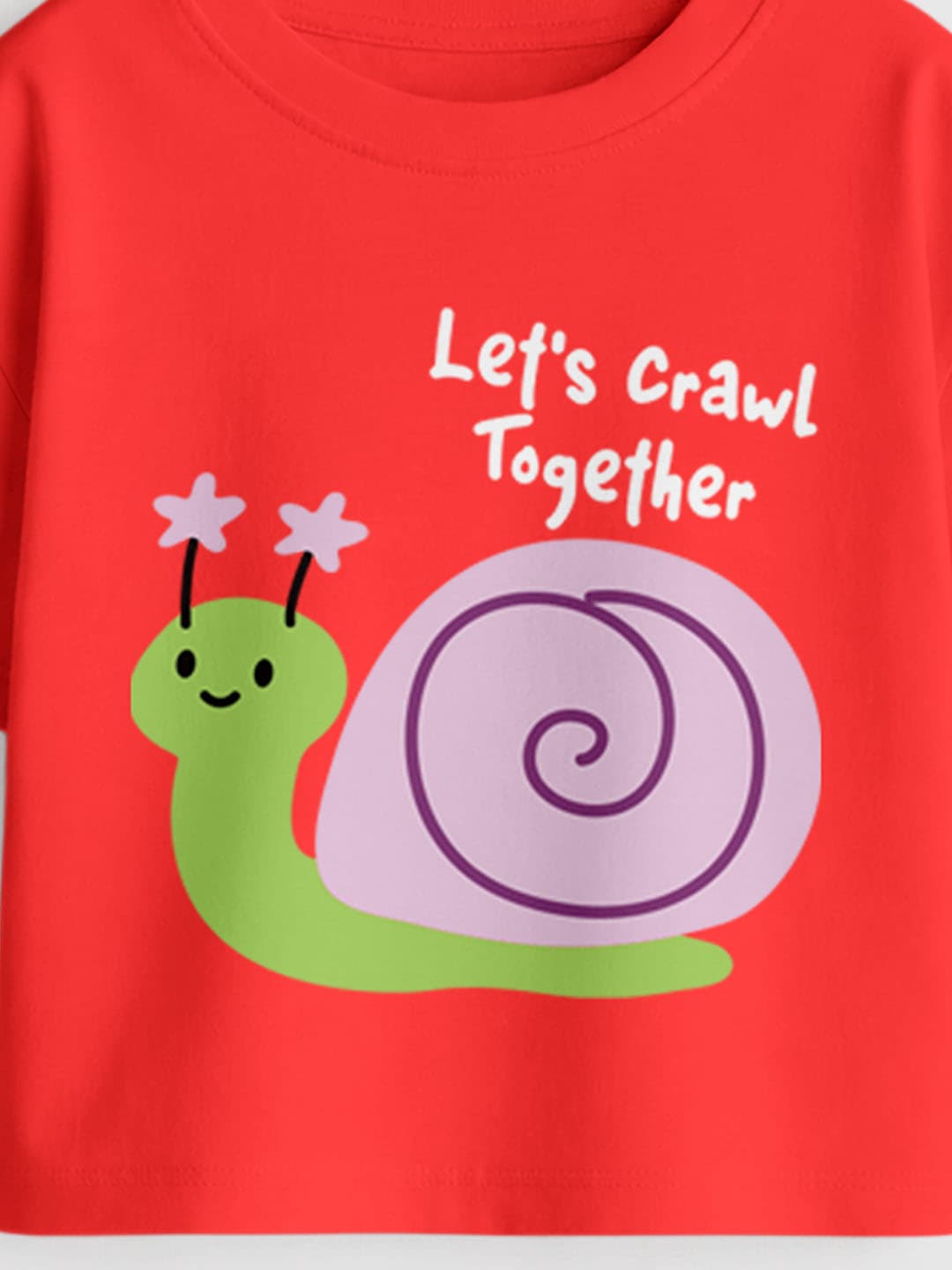 Girls LetsCrawlTogether Red Tshirt 3YR