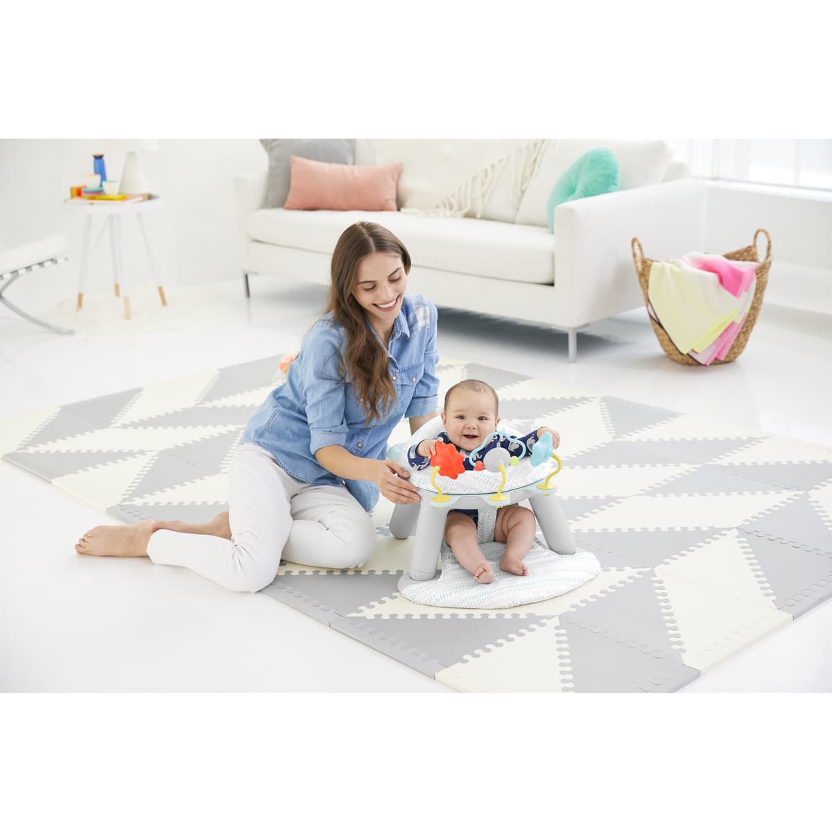 Skip Hop 2 in 1 Activity Floor Seat Silver Lining Cloud 4M to 48M