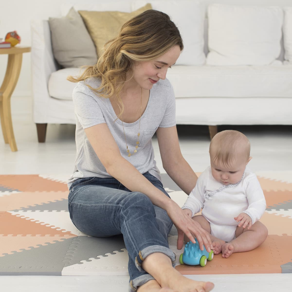 Skip Hop Playspot Geo (Ff) Grey-Peach Birth+ to 24M