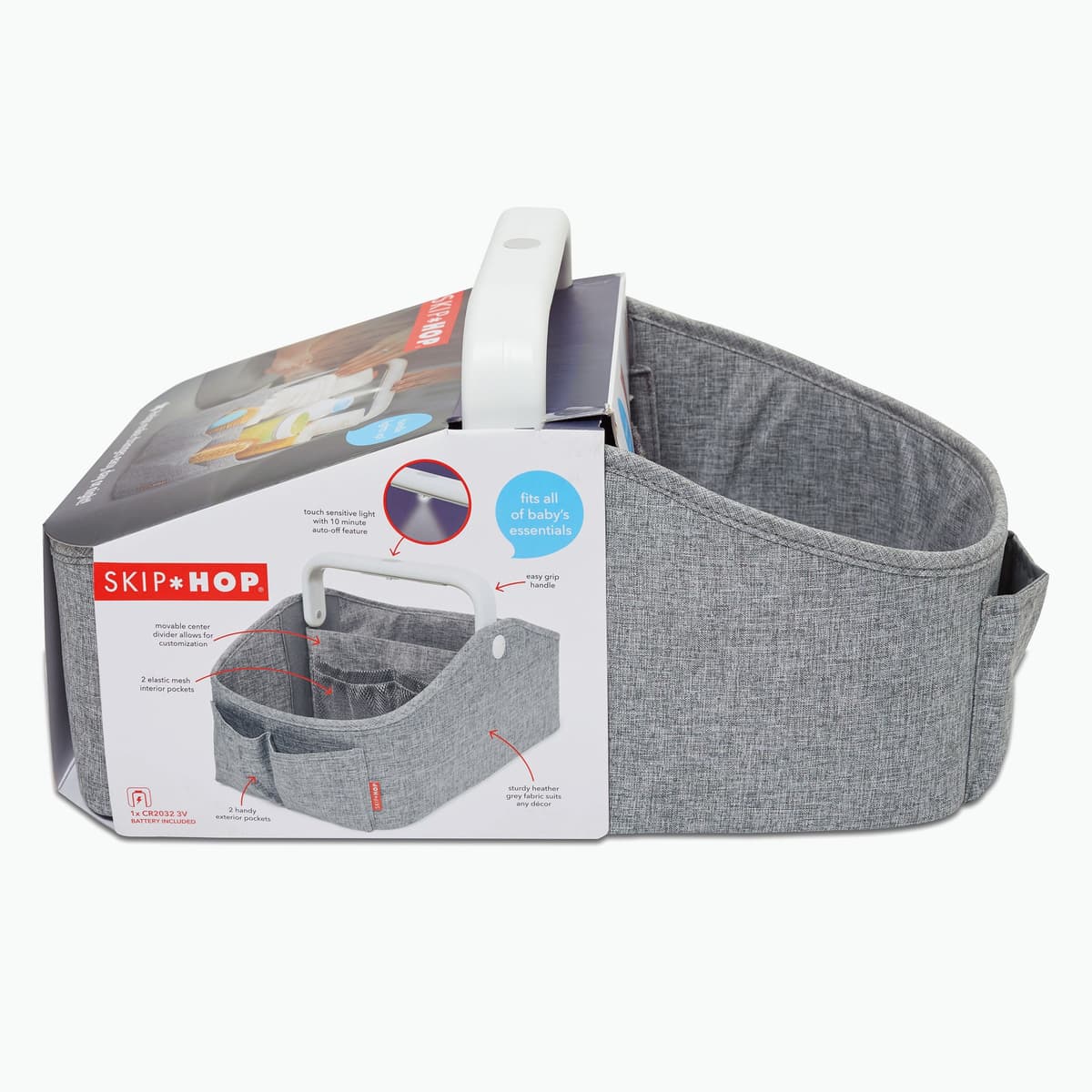 Skip Hop Light Up Diaper Caddy Heather Grey Birth+ to 24M