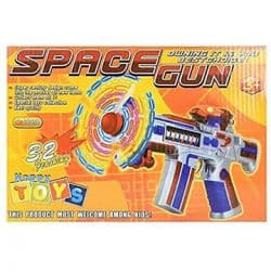 Space Gun Toy for Kids with Sound & led Matrix Flashing Rotating Blades Guns & Darts (Multicolor)
