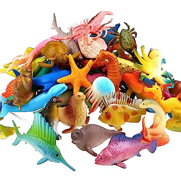 Big Size Action Figure Aquatic Animals Toys for Kids Set Zoo - 5 Pcs