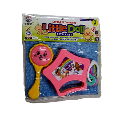Little doll rattle set 3pcs