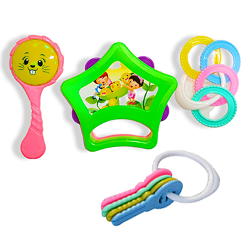 Little doll rattle set of 4 pcs