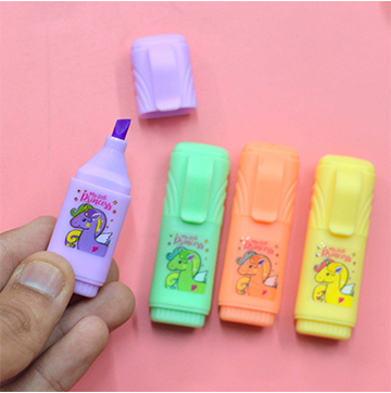 Kids Funny Unicorn Design Highlighter set of 6 (Set of 6, Multicolor)