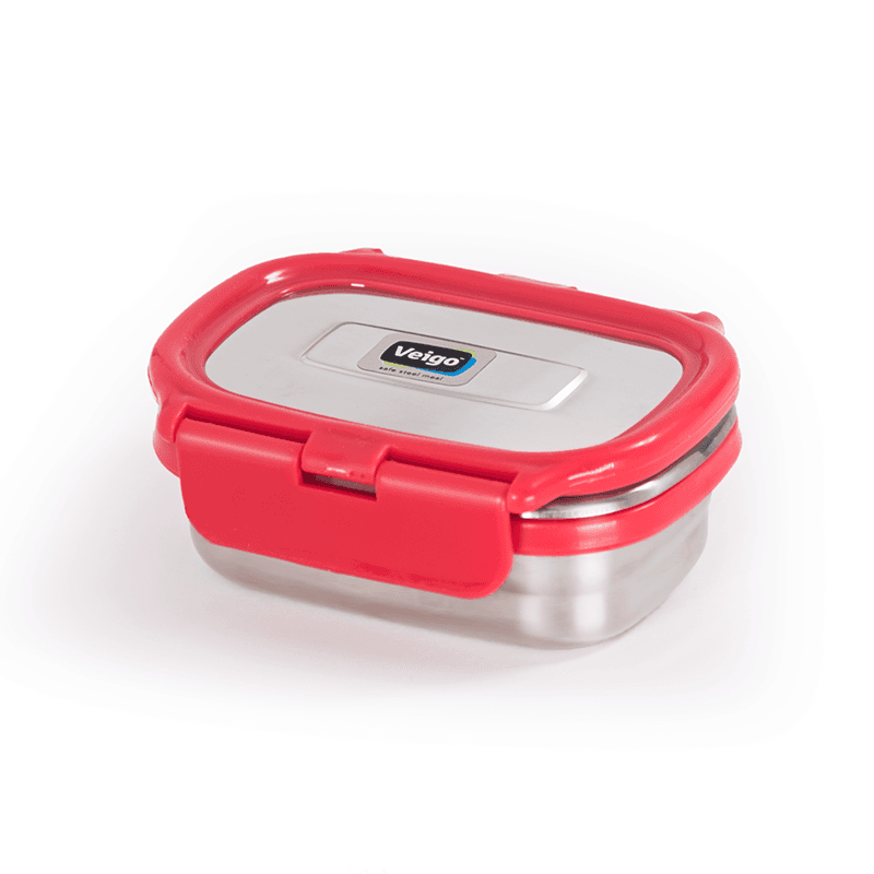 Veigo HeatUp Medium- Insulated Stainless Steel Leakproof & Airtight Lunch Box (330 Ml), Microwave Safe, Suitable for School & Office, Peach