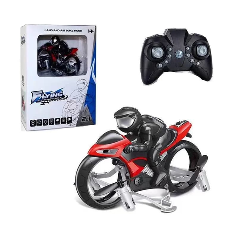 Flying remote control motorcycle 2in1 land and air dual mode