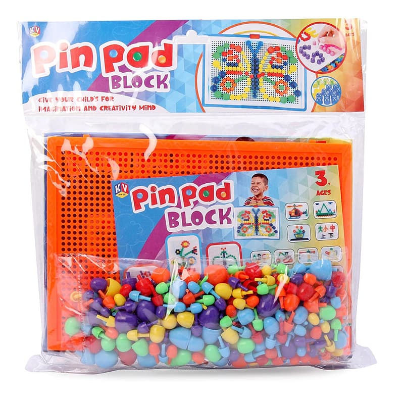 Puzzle Building Nails Blocks pin pad Block Toys (Orange)