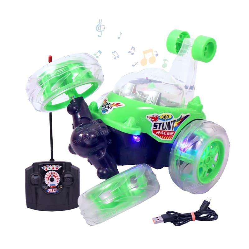 Remote Control Stunt Car (Light & Sound) (Green)
