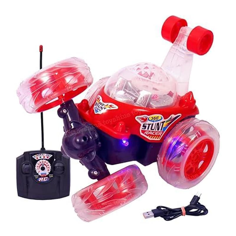 Remote Control Stunt Car (Light & Sound) (Red)