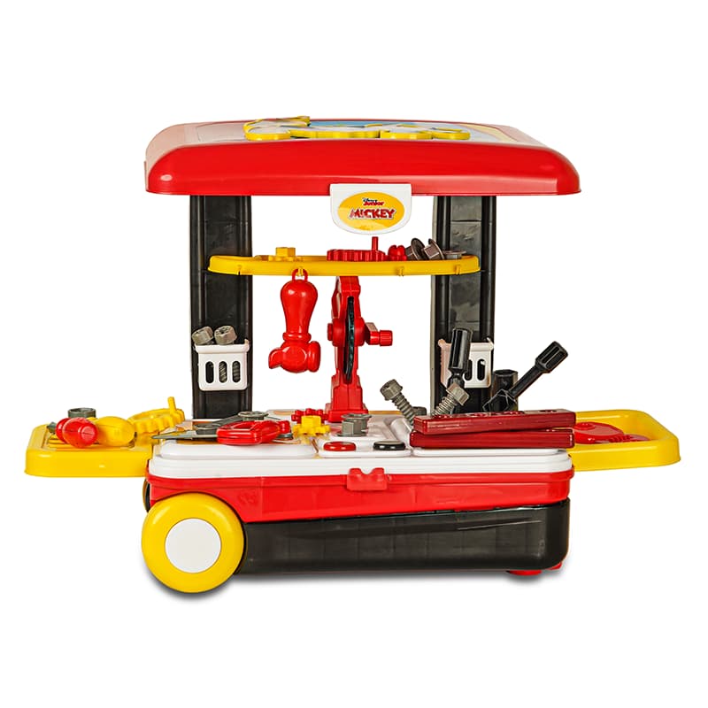 ILEARNNGROW Deluxe Tool Work Bench Convertible Suitcase Portable Role Play Toy Set With Accessories,Multi Uses Birthday Gift For Friends