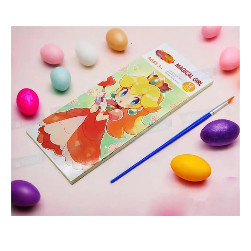 Magical Girl Water Painting Book With Watercolor Inside