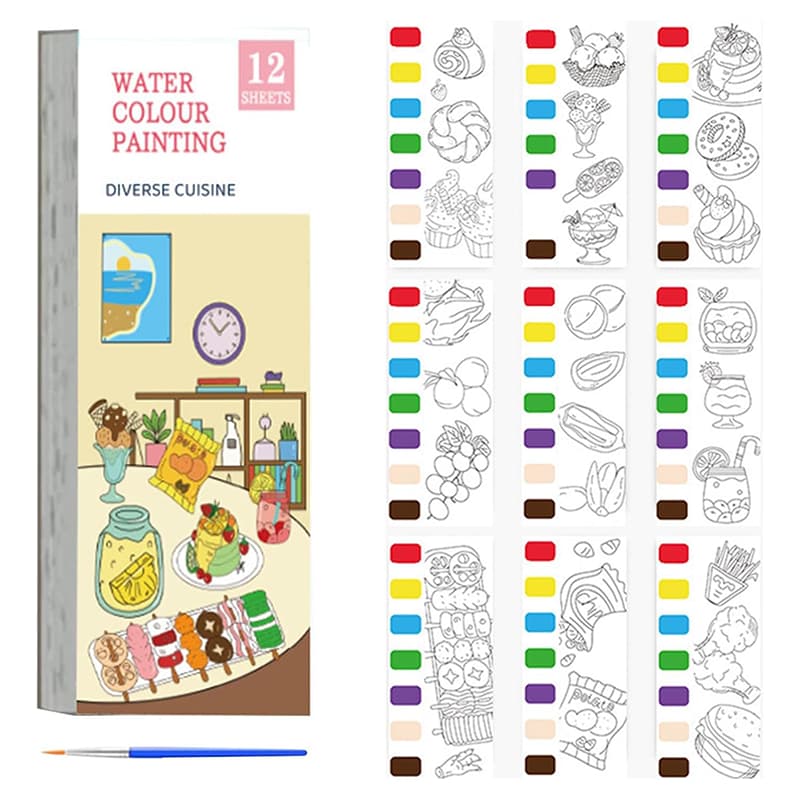 12 sheet water colour painting book (pack of 3)