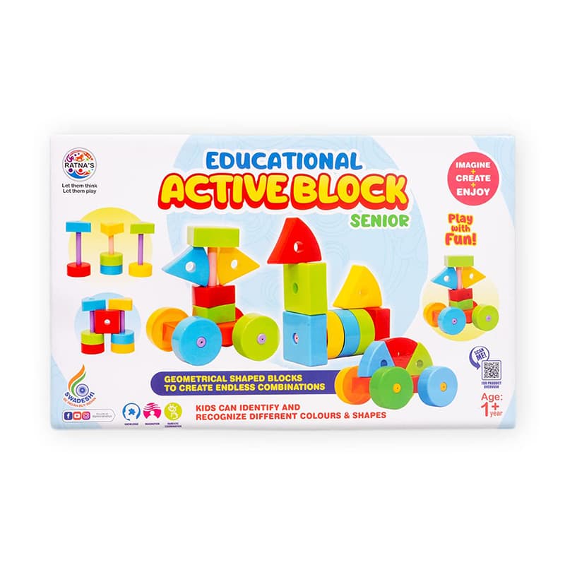 Ratnas Active Block Senior | Building Blocks Toy for Kids | Construction Set Learning Toy | Building Blocks