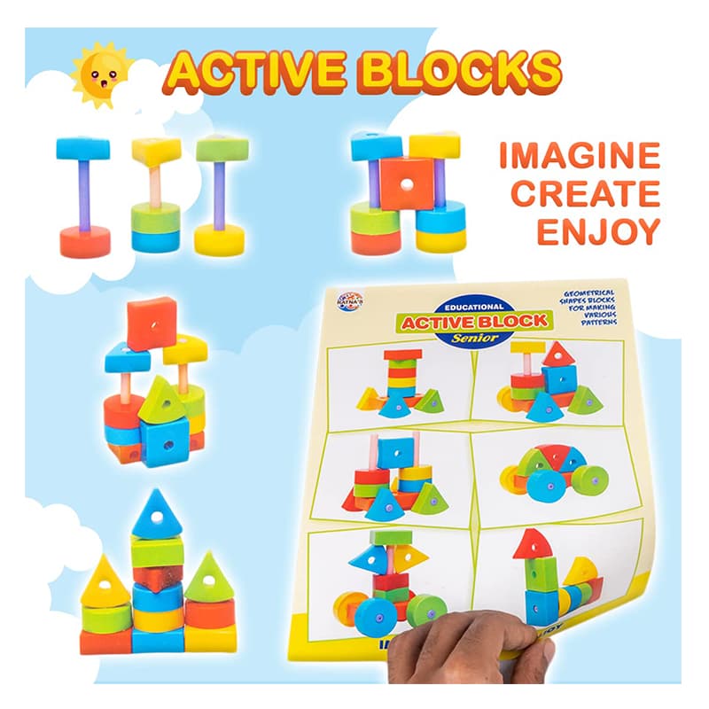 Ratnas Active Block Senior | Building Blocks Toy for Kids | Construction Set Learning Toy | Building Blocks