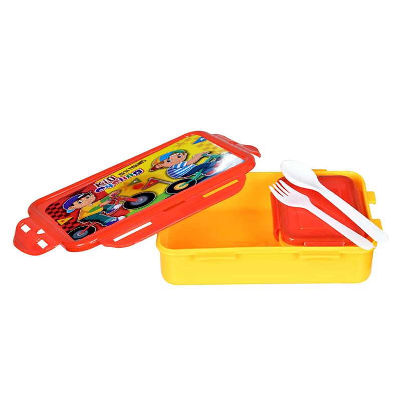 Kids cycling lunch box (yellow) | Lunch Box for Kids | Insulated Tiffin Box for School Children | Lunch Boxes