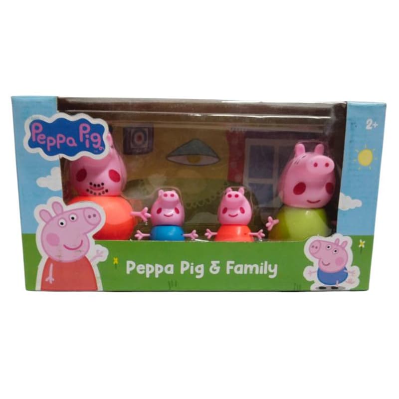 Peppa Family Set of 4, Best Toy Gift for Kids (Multicolor)