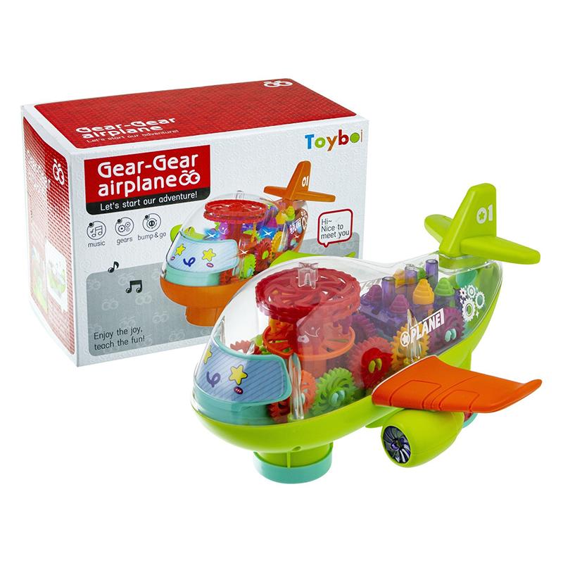 HIK Transparent Mechanical Helicopter Airplane with Gear Technology | Aeroplane Helicopter Toy for Kids | Flying Toy Plane with Lights & Sound | Aircraft Toys