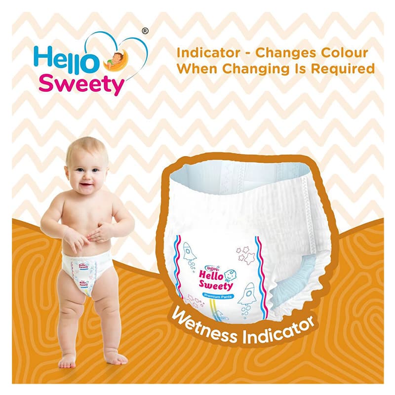 Unijoy Hello Sweety Baby Diaper Pants-Fast Absorption & Cottony Soft Feel | Pack of 1 - New Born (48 Pieces)