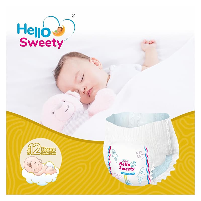 Unijoy Hello Sweety Baby Diaper Pants-Fast Absorption & Cottony Soft Feel | Pack of 1 - NB (75 Pieces)