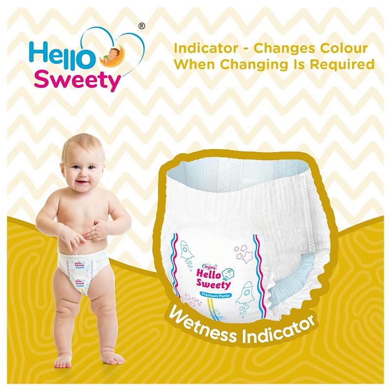 Unijoy Hello Sweety Baby Diaper Pants-Fast Absorption & Cottony Soft Feel | Pack of 1 - NB (75 Pieces)