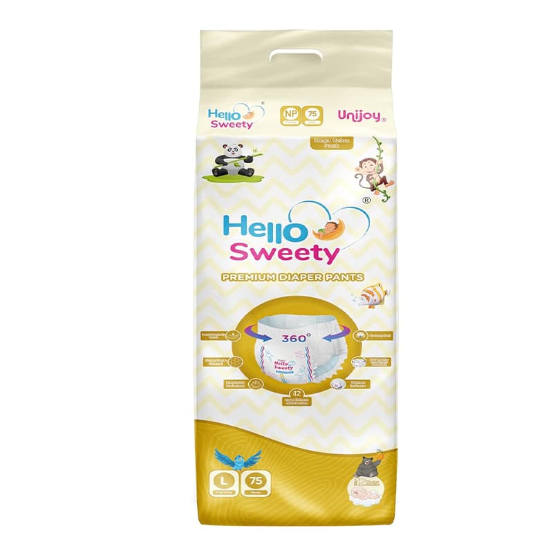 Unijoy Hello Sweety Baby Diaper Pants-Fast Absorption & Cottony Soft Feel | Pack of 1 - NB (75 Pieces)