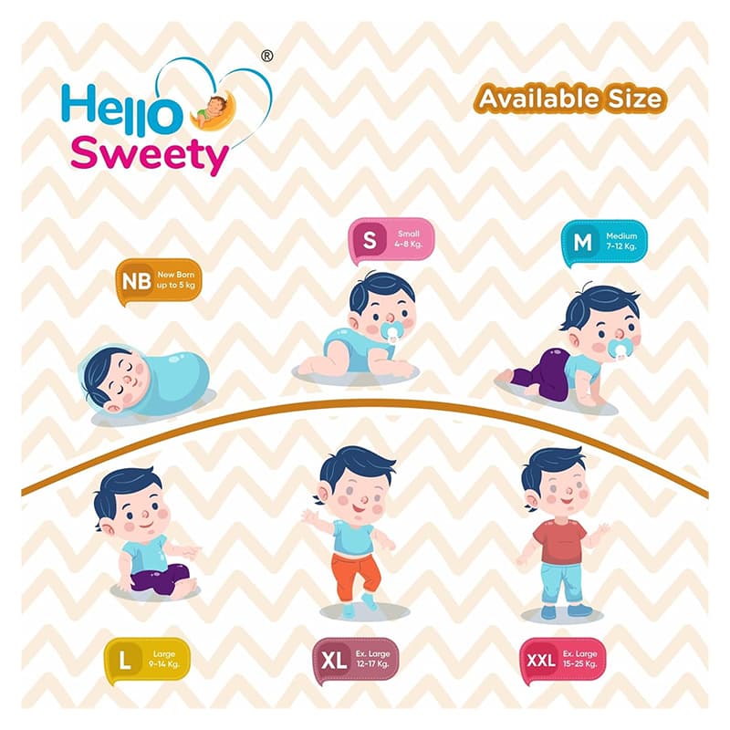 Unijoy Hello Sweety Baby Diaper Pants-Fast Absorption & Cottony Soft Feel | Pack of 1 - NB (75 Pieces)
