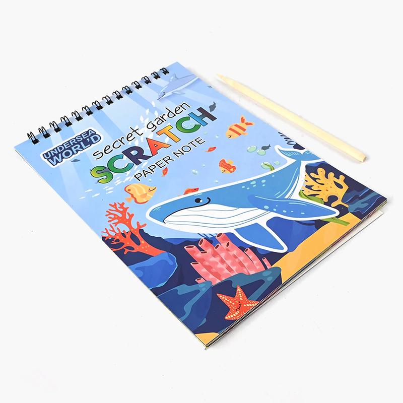 Ocean Secret Garden Scratch Paper Art Book (small) | Art & Craft Kit for Kids | DIY Creative Activity Set | Art & Craft