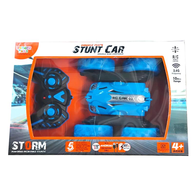 Double Flip Remote Control Stunt Car Blue 360° Rechargeable RC Stunt Car for Kids