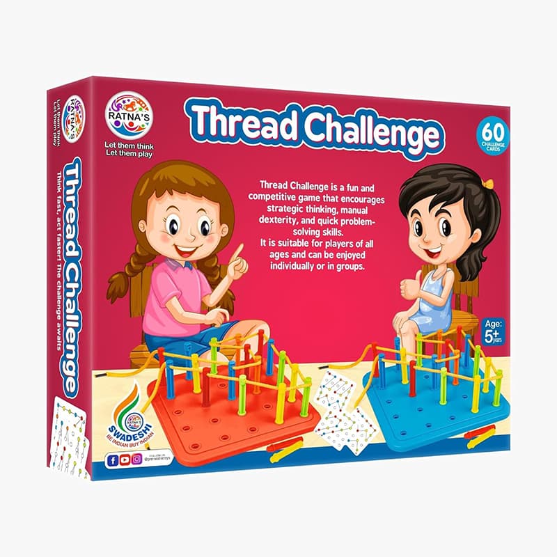 Ratnas Thread challenge fun and competitive game | Board Game for Kids & Family | Strategy Fun Indoor Game | Board Games