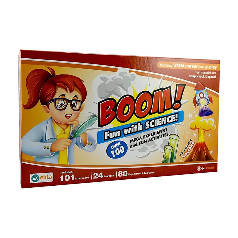 Ekta Boom Fun with Science Science Lab Kit 101 Experiments Inside 24 Lab Tool 80 Page | Board Game for Kids & Family | Strategy Fun Indoor Game | Board Games