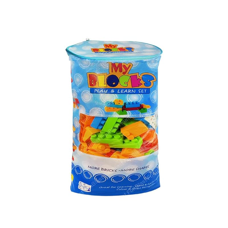 Lumo Toys Building Toy Blue Bag Block 220 Pcs | Building Blocks Toy for Kids | Construction Set Learning Toy | Building Blocks