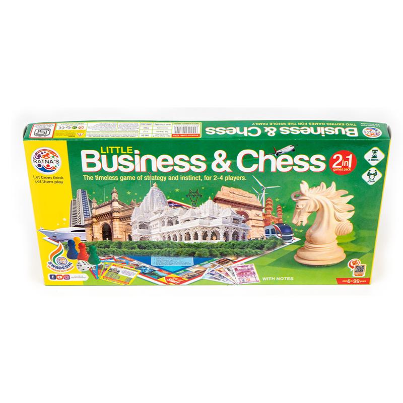 Ratnas Little Business & Chess 2in1 Strategy Game | Board Game for Kids & Family | Strategy Fun Indoor Game | Board Games