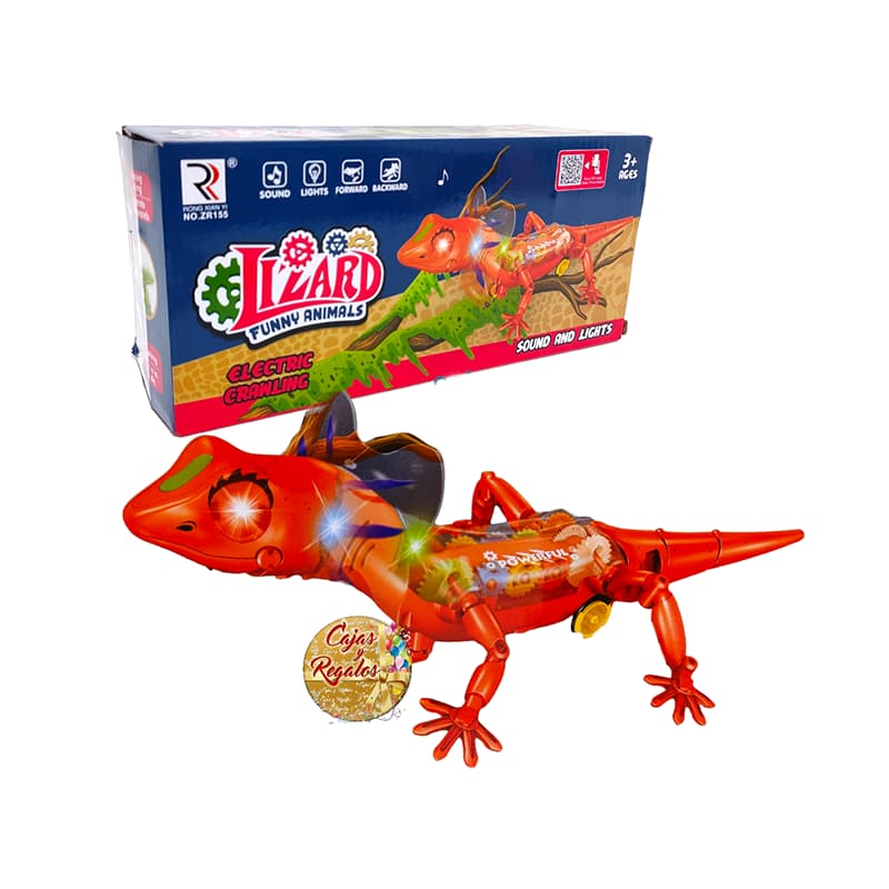 Play & Smile Gear Lizard Play toy (Red) | Musical Toy for Kids | Battery Operated Sound & Light Toy | Musical Toys