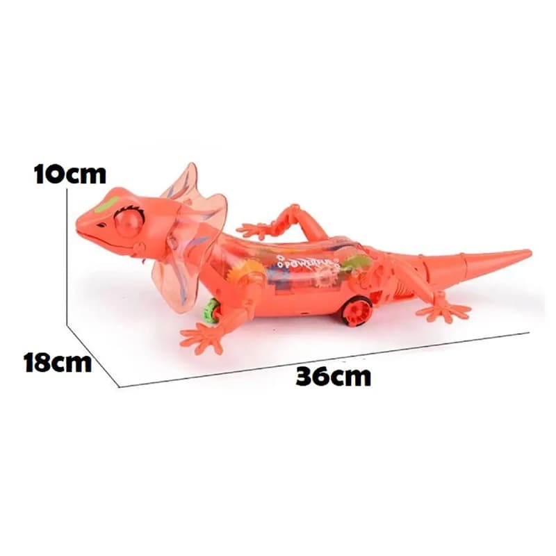 Play & Smile Gear Lizard Play toy (Red) | Musical Toy for Kids | Battery Operated Sound & Light Toy | Musical Toys