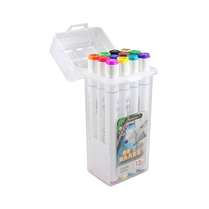 12 Colours Brush Markers Double Tipped Touch Markers | School Supply for Students | Stationery Set for Kids & Students | School Supplies