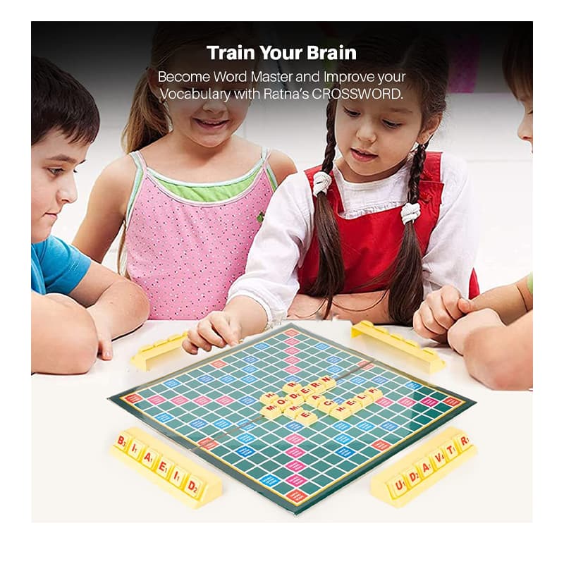 Ratnas Premium CrossWord Educational Word Game for Kids | Board Game for Kids & Family | Strategy Fun Indoor Game | Board Games