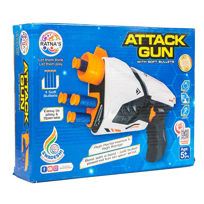 Ratnas Attack Gun With Soft Bullets | Toy Gun for Kids | Soft Bullet Blaster Shooter Toy | Toy Guns