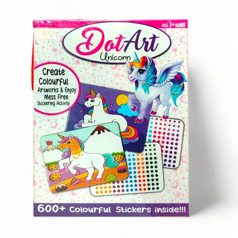 Applefun Dot Art Unicorn Creative Mess-Free Craft Activity Sticker Kit Set | Art & Craft Kit for Kids | DIY Creative Activity Set | Art & Craft