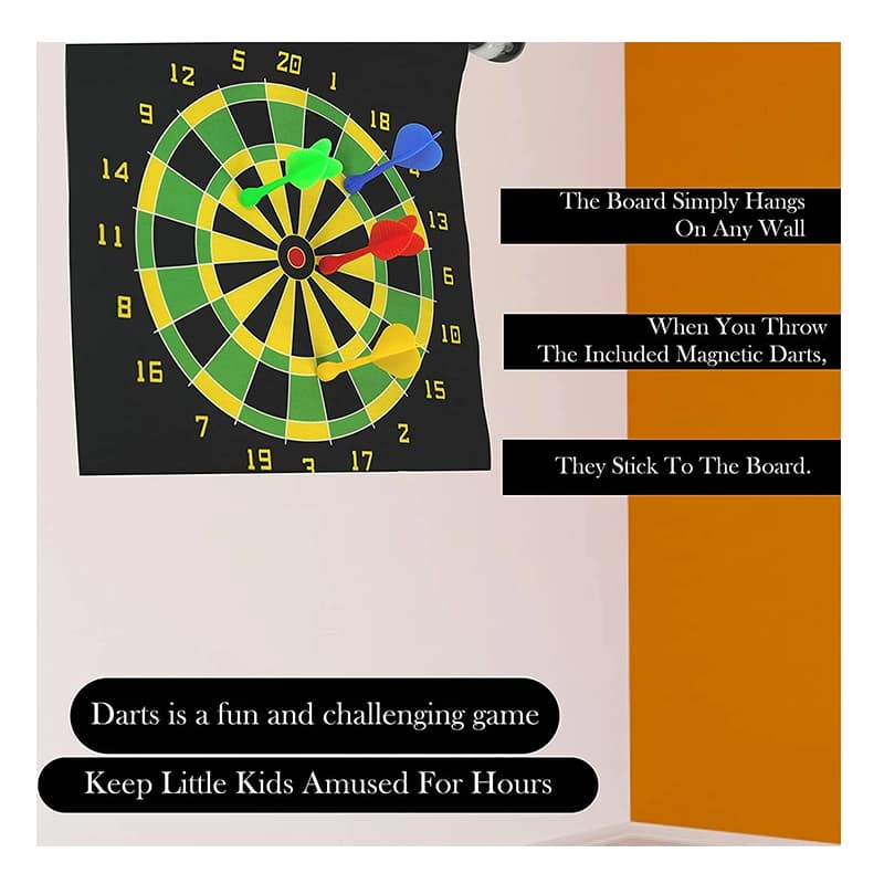 Magnet dartboard(17 inch) - Black | Board Game for Kids & Family | Strategy Fun Indoor Game | Board Games