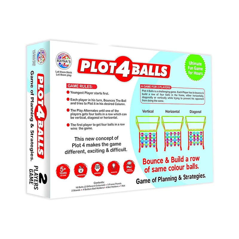 Ratnas Plot 4 Balls | Board Game for Kids & Family | Strategy Fun Indoor Game | Board Games