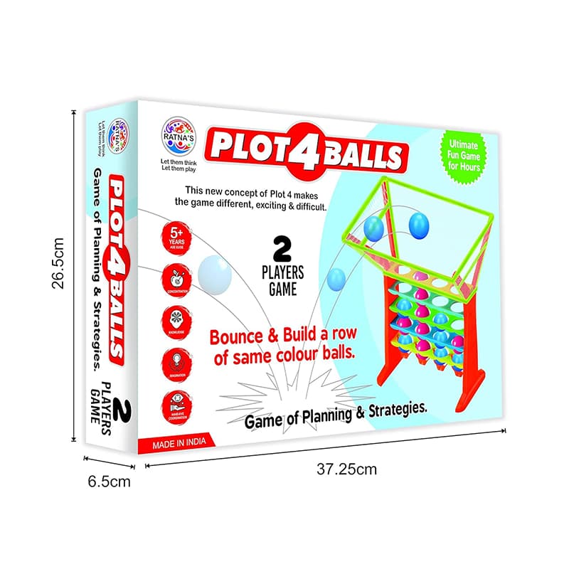 Ratnas Plot 4 Balls | Board Game for Kids & Family | Strategy Fun Indoor Game | Board Games