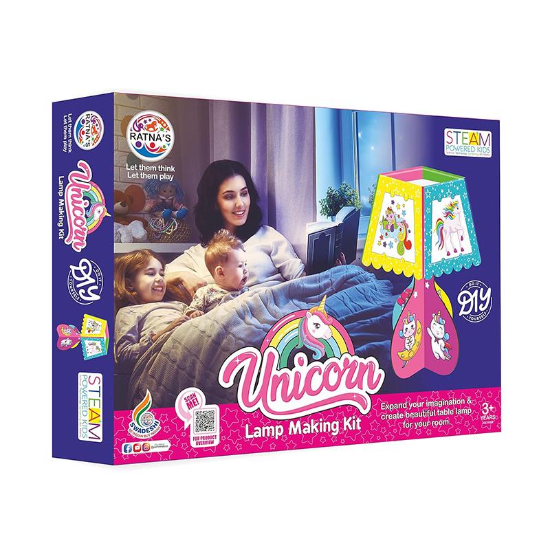 UNICORN LAMP RATNA'S UNICORN LAMP MAKING KIT for Kids - Pink | Art & Craft Kit for Kids | DIY Creative Activity Set | Art & Craft