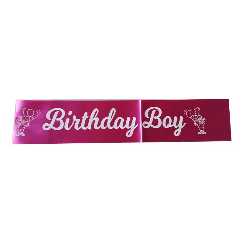 Pink Birthday Boy Sash | Sash Ribbon for Kids | Decorative Party Ribbon Sash | Party Sash